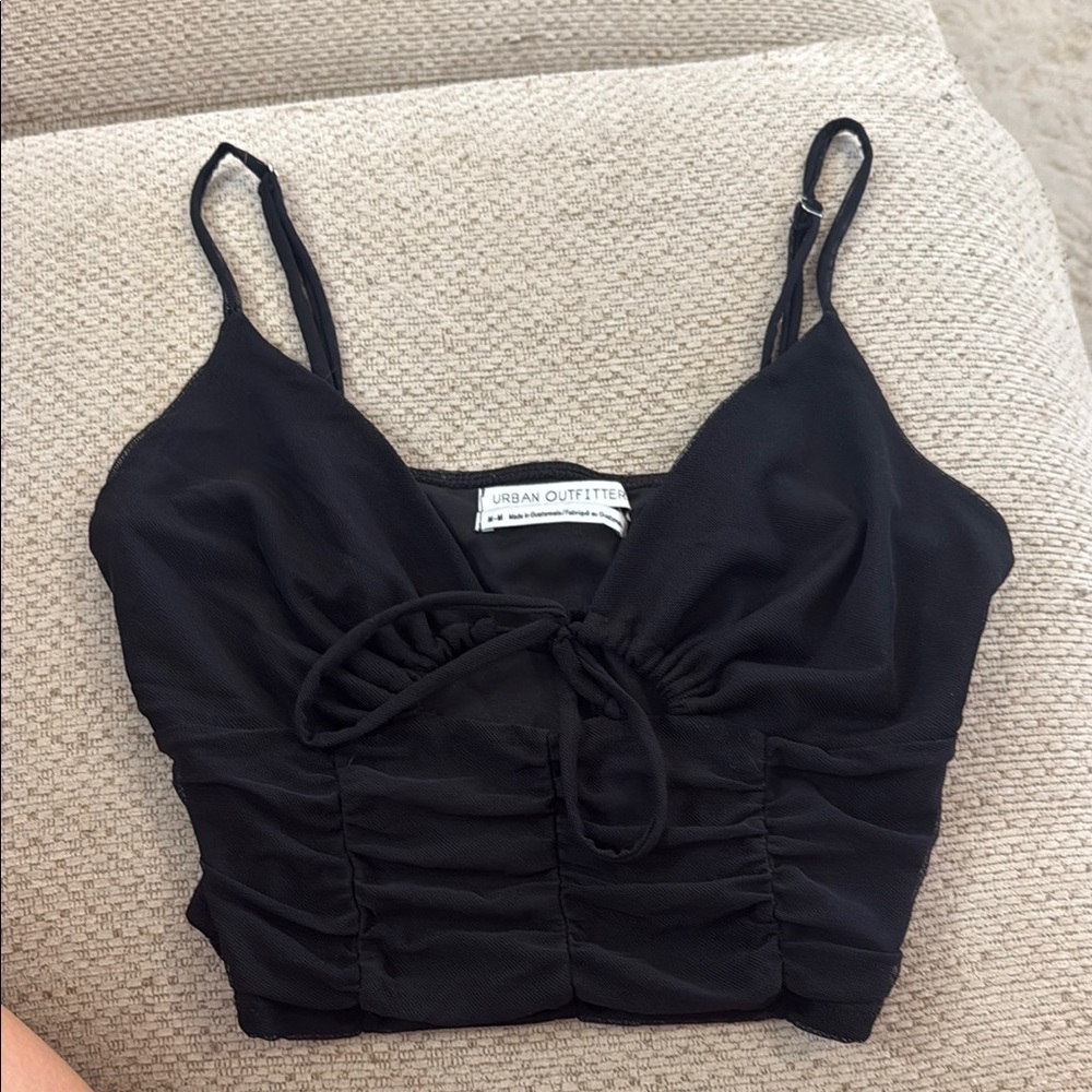 Urban Outfitters Black Camisole with Ruched Detail